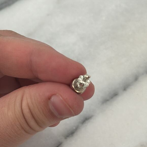 Handmade sterling silver Red Rudy stud earrings - Picture 2 of 5